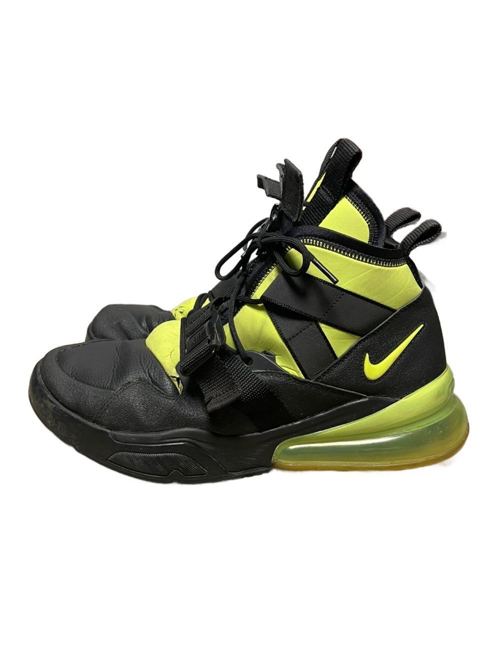 Nike Air Force 270 Utility Volt Sneakers Black & Neon Yellowish/Green (Size: 12)